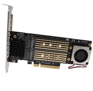 Adaptér karty PCI-e X8 na 2x rozdvojenie M.2 NVMe Adaptér karty PCI-e X8 na 2x rozdvojenie M.2 NVMe