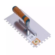 OLEJNIK nerezová stierka na dlaždice 280x130x0,7 mm, zub 10 mm, korková rukoväť OLEJNIK nerezová stierka na dlaždice 280x130x0,7 mm, zub 10 mm, korková rukoväť