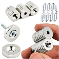 NEODYMOVÝ MAGNET NA SKRUTKU 14x3 S OTVOROM 7/3,5 - 15 KS + SKRUTKY NEODYMOVÝ MAGNET NA SKRUTKU 14x3 S OTVOROM 7/3,5 - 15 KS + SKRUTKY