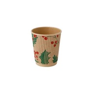 Vianočné vlnité jednorazové šálky na kávu, 100% papier, 250 ml, 25 ks. Vianočné vlnité jednorazové šálky na kávu, 100% papier, 250 ml, 25 ks.
