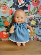 Olimi, šaty pre bábiku Miniland 21cm, rifľovina