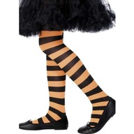 HALLOWEEN detské pančuchové nohavice, ORANŽOVÉ prúžky HALLOWEEN detské pančuchové nohavice, ORANŽOVÉ prúžky