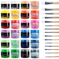 Veľká sada farieb 24 farieb maľovanie tmavých bavlnených odevov 24x50 ml Veľká sada farieb 24 farieb maľovanie tmavých bavlnených odevov 24x50 ml