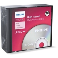 Philips DVD+R disk 4,7 GB 16X SLIM - 10 ks.
