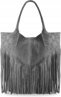 KOŽENÁ kabelka SHOPPER BAG Kožená DÁMSKA TAŠKA Semiš TALIANSKÁ na rameno