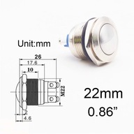 Strieborné tlačidlo 22 mm (0,86 palca) mm kovové Strieborné tlačidlo 22 mm (0,86 palca) mm kovové