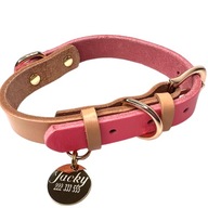 KOŽENÝ GOLIER PRE PSA S MENOM Loopy 2,5CM-L ružový KOŽENÝ GOLIER PRE PSA S MENOM Loopy 2,5CM-L ružový