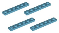 LEGO tanier 1x6 priem. azúrová 4 ks 3666 NOVINKA