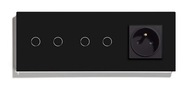 2+2 DOTYKOVÝ VYPÍNAČ S LED SKLENENÁ ZÁSUVKA