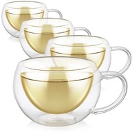 Termálne poháre šálky na kávu latte cappuccino dvojité sklo 300 ml