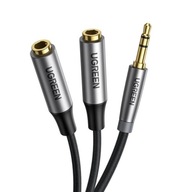 UGREEN AV191 AUX audio rozbočovač, 3,5 mm jack kábel, 20 cm (sivý) UGREEN AV191 AUX audio rozbočovač, 3,5 mm jack kábel, 20 cm (sivý)