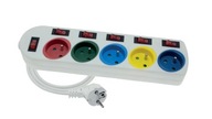ELGOTECH EPS-501,5W6 Predlžovací kábel 5X Z/U 6 vypínačov ELGOTECH EPS-501,5W6 Predlžovací kábel 5X Z/U 6 vypínačov