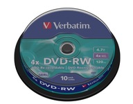 DVD-RW Verbatim 4x 4,7 GB (Cake 10) MATNÝ STRIEBORNÝ