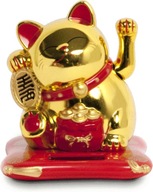 Šťastná mačka Maneki Neko Solar, zlatá 10,5 cm