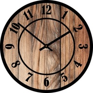 Sklenené nástenné hodiny SILENT motív dreva 30CM 3D