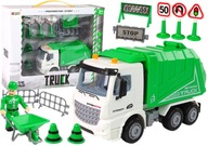 Smetiarske auto Sada dopravných značiek Zelené smetiarske auto Smetiarske auto Sada dopravných značiek Zelené smetiarske auto