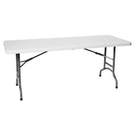 Biely rozkladací cateringový stôl 152x70cm do 150kg