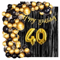 Čierno-zlatý balónik GIRLAND k 40. narodeninám XXL