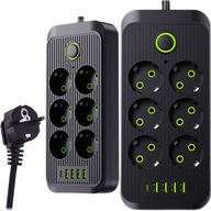 PREDLŽOVACÍ NAPÁJACÍ PÁSOK 6 ZÁSUVEK AC EU 4X USB + USB-C C 2500W PREDLŽOVACÍ NAPÁJACÍ PÁSOK 6 ZÁSUVEK AC EU 4X USB + USB-C C 2500W