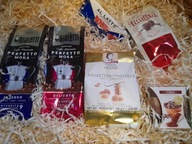 DARČEKOVÝ KOŠÍK - Talianske príchute: káva, čokoláda, pralinky, sušienky DARČEKOVÝ KOŠÍK - Talianske príchute: káva, čokoláda, pralinky, sušienky
