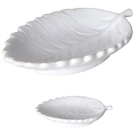 Ozdobný tanier keramický biely LEAF 20 Ozdobný tanier keramický biely LEAF 20