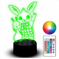LED Nočná lampa Soška RGB 3D gravírovanie Rabbit Bing and Flop Fairy Tale LED Nočná lampa Soška RGB 3D gravírovanie Rabbit Bing and Flop Fairy Tale