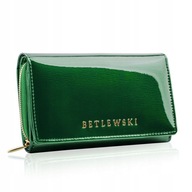 BETLEWSKI Dámska peňaženka, lakovaná, zapínaná na karty a doklady