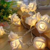 Dekoratívna lampa so žiariacimi ružami, 10 ks LED