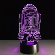 3D NOČNÁ LAMPA STAR WARS R2D2 DARČEK NA DIAĽKOVÉ OVLÁDANIE