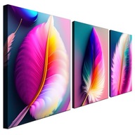 Obraz do spálne Perie abstraktné - triptych 150x70 Obraz do spálne Perie abstraktné - triptych 150x70