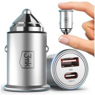 Univerzálna nabíjačka do auta 45W USB-C USB-A USB 3mk nabíjačka do auta Univerzálna nabíjačka do auta 45W USB-C USB-A USB 3mk nabíjačka do auta