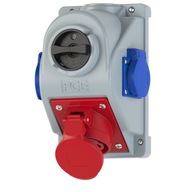 PCE COMBO-POL ZÁSUVKA IP44 16A/5P + 2x16A/2P+Z S SPINACOM 96061542W