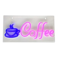 NEON LED COFFEE na plexiskle, ozdobný USB záves