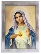 MAĽBA OTVORENÉ SRDCE MÁRIE 60X80 V STRIEBORNOM RÁME MAĽBA OTVORENÉ SRDCE MÁRIE 60X80 V STRIEBORNOM RÁME