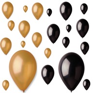 zlaté a čierne narodeninové balóny GEMAR x200 kusov