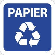 Štvorcová nálepka na recyklačný kôš na papier