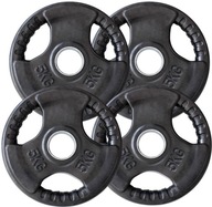 HMS Set olympijských pogumovaných tanierov na cvičenie Barbell Barbell 4x5 kg HMS Set olympijských pogumovaných tanierov na cvičenie Barbell Barbell 4x5 kg