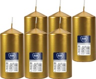 6x VALEC SVIEČKY ZLATÝ ZLATÝ 12CM 38H 6x VALEC SVIEČKY ZLATÝ ZLATÝ 12CM 38H