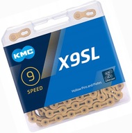 9-rýchlostná reťaz KMC X9 SL Ti-N Gold 114 g. Spona na krabicu BX09SLT14 9-rýchlostná reťaz KMC X9 SL Ti-N Gold 114 g. Spona na krabicu BX09SLT14