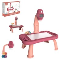 Projektor na kreslenie, stolík, fixky, ružový, 12AR