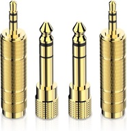 Sada 4 adaptérov pre slúchadlá 6,5 mm M-3,5 mm F/3,5 mm M-6,35 mm F Sada 4 adaptérov pre slúchadlá 6,5 mm M-3,5 mm F/3,5 mm M-6,35 mm F