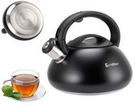 PLYNOVÁ kanvica, tradičná indukčná, s píšťalkou, veľká, 3L, čierna PLYNOVÁ kanvica, tradičná indukčná, s píšťalkou, veľká, 3L, čierna