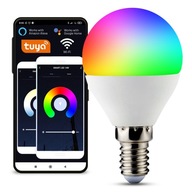 Viacfarebná RGB+W LED žiarovka E14 5,5W WiFI TUYA