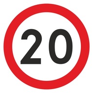 Dopravná značka Obmedzenie rýchlosti 20 km/h, 40 cm Dopravná značka Obmedzenie rýchlosti 20 km/h, 40 cm