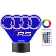 Nočná lampa s nápisom Audi RS 3D LED gravírovaním Nočná lampa s nápisom Audi RS 3D LED gravírovaním