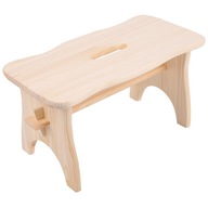 Malá béžová drevená taburetka 39x18x21 cm