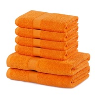 Bavlnené uteráky, sada 6 ks, oranžová