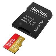 SANDISK MICROSDXC EXTREME 64GB 170MB/s + ADAPTÉR