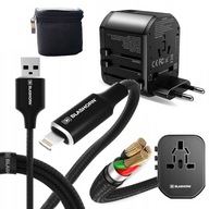 kábel pre IPHONE LIGHTNING + TRAVEL USB C NABÍJAČKA NAPÁJACÍ ZDROJ MULTI 4 x USB