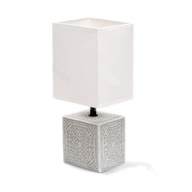 Stolová lampa 30x11x13cm biela hranatá dekoratívna prelamovaná keramika
